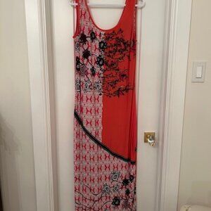 Ladies "Save the Queen" - Red Print Sleeveless Dress